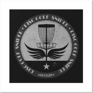 Disc Golf Sniper Wings BW Posters and Art